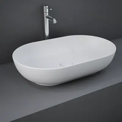Ceramic Countertop Basin -- Glossy White Oval / Square (Specify Shape)