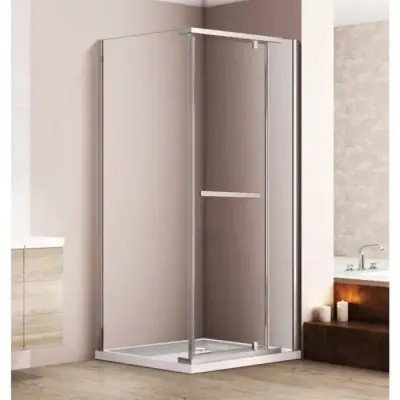 Square Chrome Shower Enclosure With Pivot Door 900 x 900 x 1850mm
